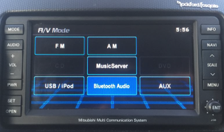Mitsubishi MMCS J-06 head unit displaying its Mode menu screen